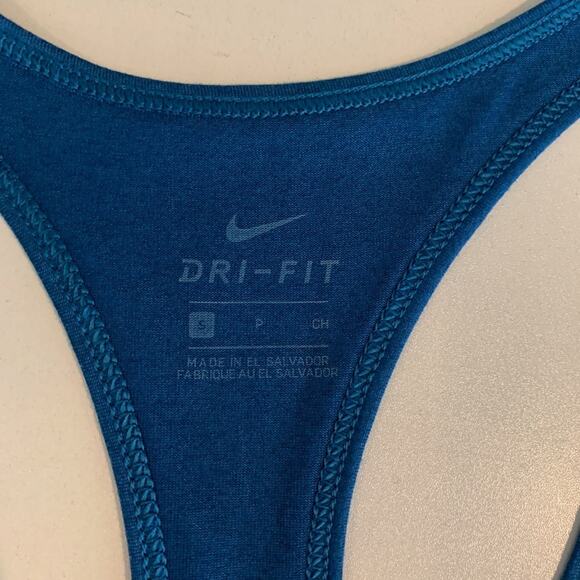 Nike Tank Top Womens S Small Blue Dri Fit Legend Earn The Burn Graphic Racerback - Picture 9 of 12